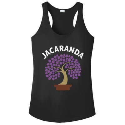 Jacaranda Tree Bonsai Art Purple Blossom Ladies PosiCharge Competitor Racerback Tank