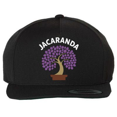 Jacaranda Tree Bonsai Art Purple Blossom Wool Snapback Cap