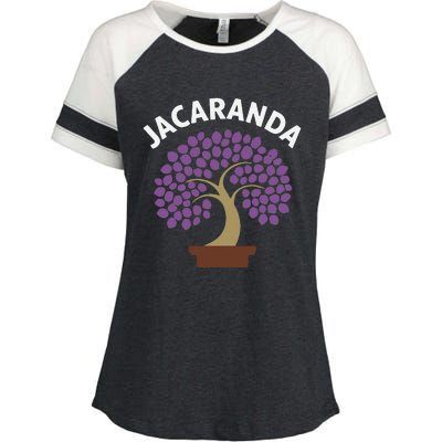 Jacaranda Tree Bonsai Art Purple Blossom Enza Ladies Jersey Colorblock Tee