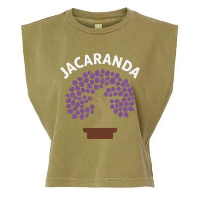 Jacaranda Tree Bonsai Art Purple Blossom Garment-Dyed Women's Muscle Tee