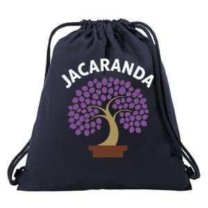 Jacaranda Tree Bonsai Art Purple Blossom Drawstring Bag