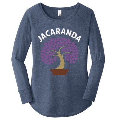 Jacaranda Tree Bonsai Art Purple Blossom Women's Perfect Tri Tunic Long Sleeve Shirt