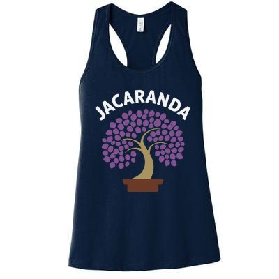 Jacaranda Tree Bonsai Art Purple Blossom Women's Racerback Tank