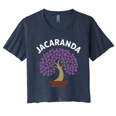 Jacaranda Tree Bonsai Art Purple Blossom Women's Crop Top Tee