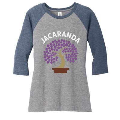 Jacaranda Tree Bonsai Art Purple Blossom Women's Tri-Blend 3/4-Sleeve Raglan Shirt