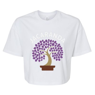 Jacaranda Tree Bonsai Art Purple Blossom Bella+Canvas Jersey Crop Tee