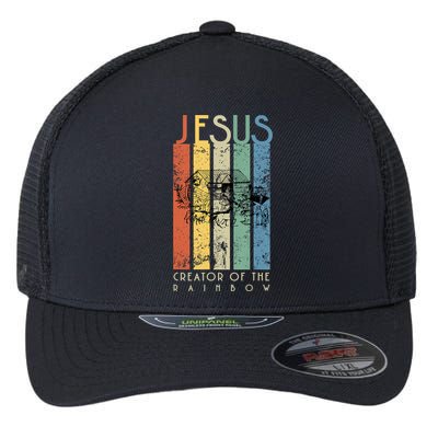 Jesus The Creator Of The Rainbow (Noah And The Ark) Flexfit Unipanel Trucker Cap