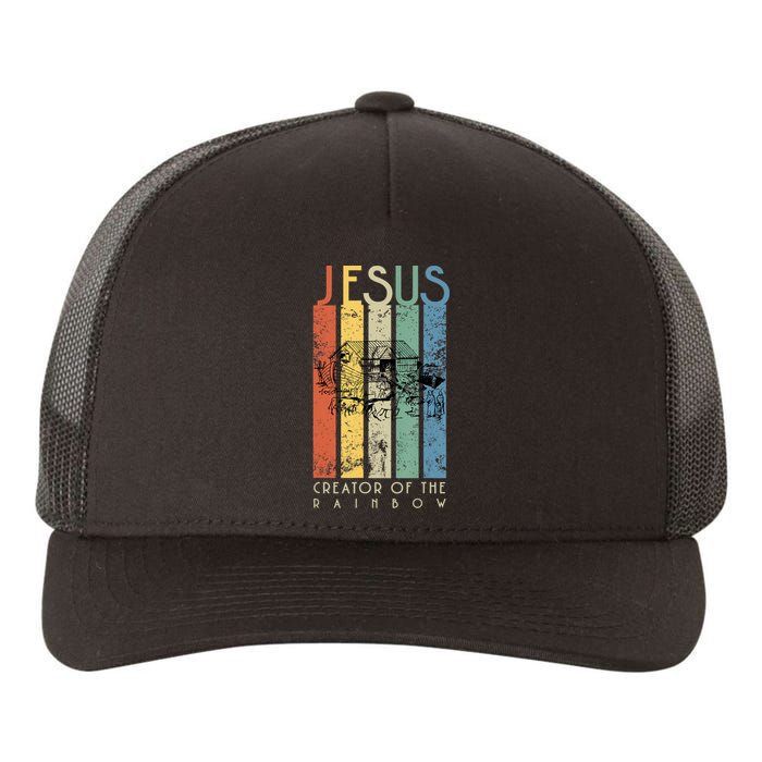 Jesus The Creator Of The Rainbow (Noah And The Ark) Yupoong Adult 5-Panel Trucker Hat