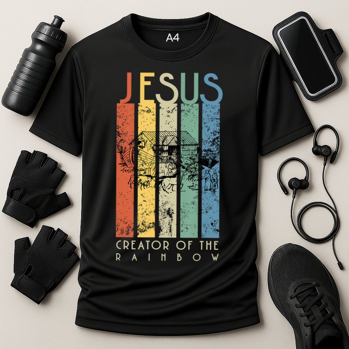 Jesus The Creator Of The Rainbow (Noah And The Ark) Performance Shirt