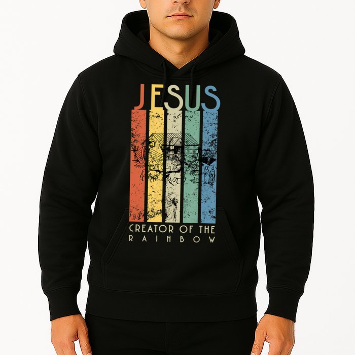 Jesus The Creator Of The Rainbow (Noah And The Ark) Hoodie