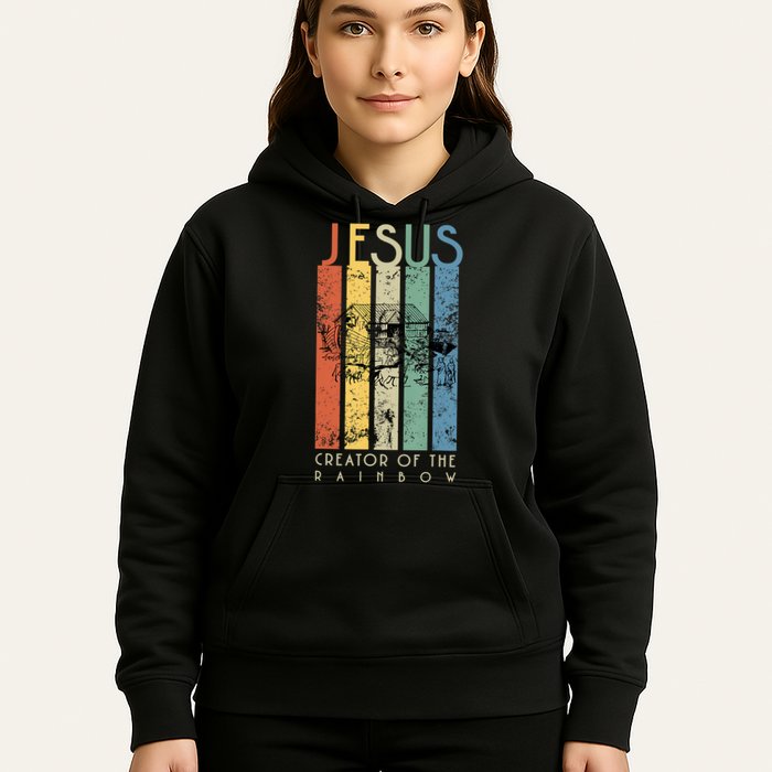 Jesus The Creator Of The Rainbow (Noah And The Ark) Hoodie
