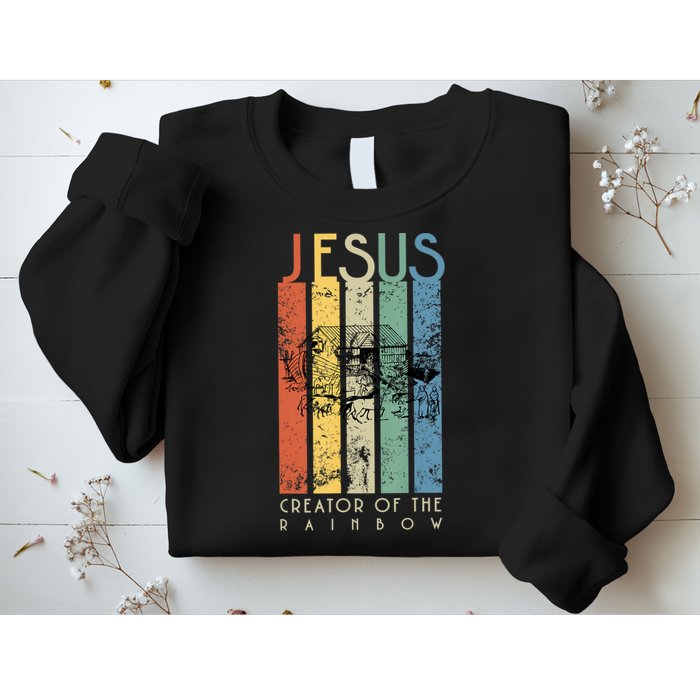 Jesus The Creator Of The Rainbow (Noah And The Ark) Sweatshirt