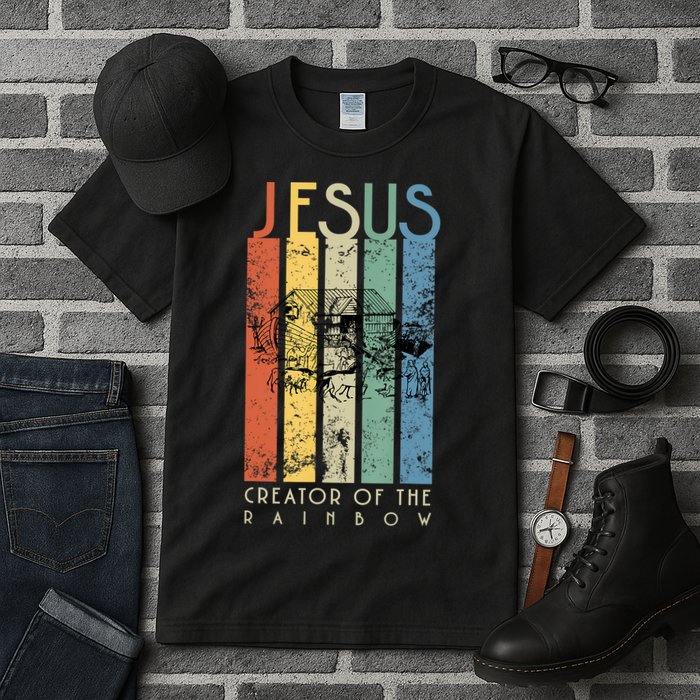Jesus The Creator Of The Rainbow (Noah And The Ark) Tall T-Shirt