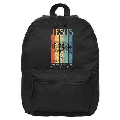 Jesus The Creator Of The Rainbow (Noah And The Ark) 16 in Basic Backpack