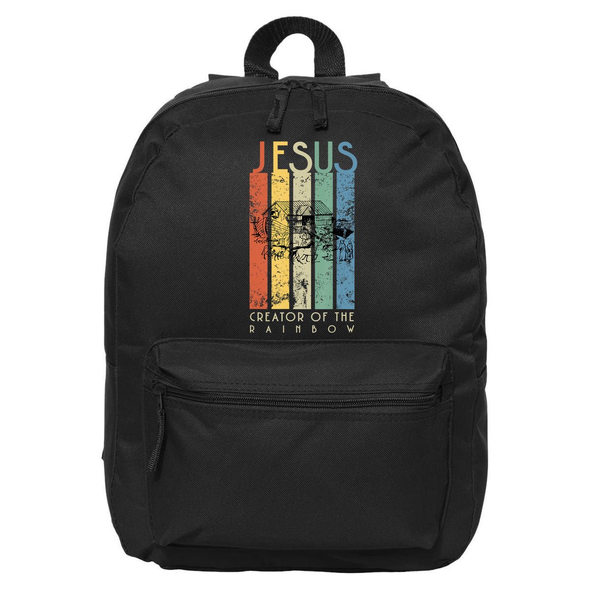 Jesus The Creator Of The Rainbow (Noah And The Ark) 16 in Basic Backpack