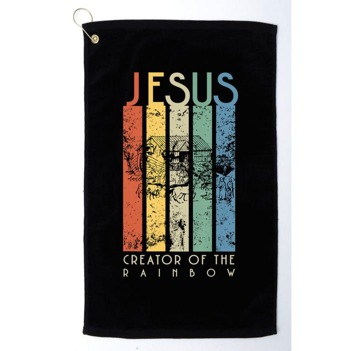 Jesus The Creator Of The Rainbow (Noah And The Ark) Golf Towel