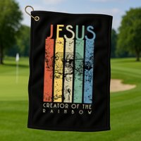 Jesus The Creator Of The Rainbow (Noah And The Ark) Golf Towel