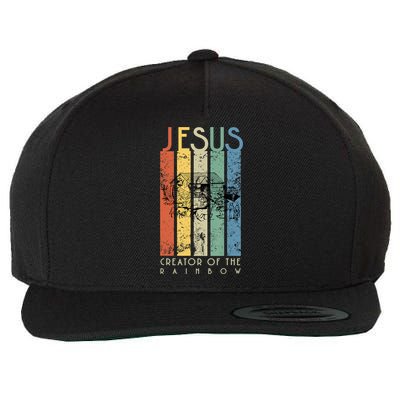 Jesus The Creator Of The Rainbow (Noah And The Ark) Wool Snapback Cap