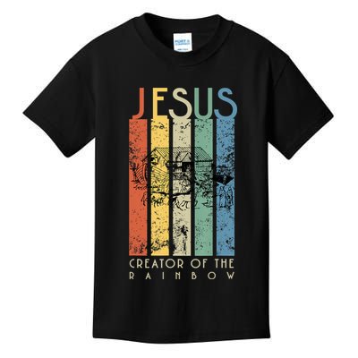 Jesus The Creator Of The Rainbow (Noah And The Ark) Kids T-Shirt