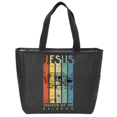Jesus The Creator Of The Rainbow (Noah And The Ark) Zip Tote Bag