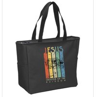 Jesus The Creator Of The Rainbow (Noah And The Ark) Zip Tote Bag