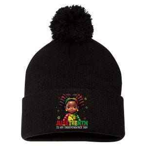 Juneteenth Tshirt Celebrating 1865 Cute Black Girls  Pom Pom 12in Knit Beanie