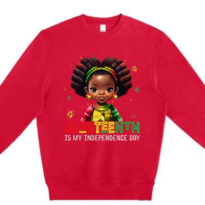 Juneteenth Tshirt Celebrating 1865 Cute Black Girls  Premium Crewneck Sweatshirt