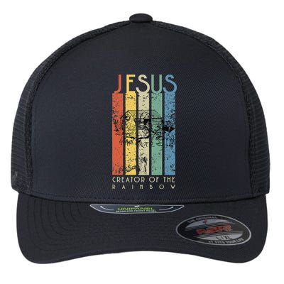 JESUS The Creator Of The Rainbow (Noah And The Ark) Flexfit Unipanel Trucker Cap