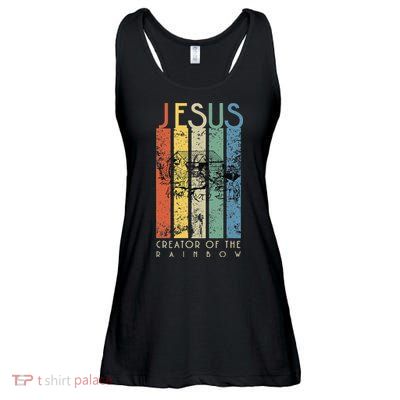 JESUS The Creator Of The Rainbow (Noah And The Ark) Ladies Essential Flowy Tank