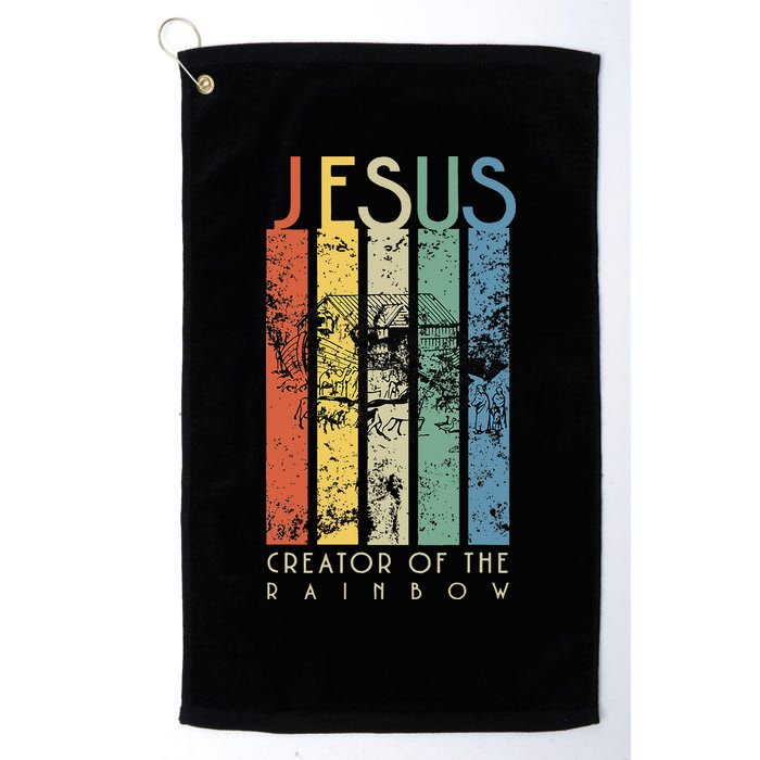 JESUS The Creator Of The Rainbow (Noah And The Ark) Golf Towel