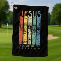 JESUS The Creator Of The Rainbow (Noah And The Ark) Golf Towel