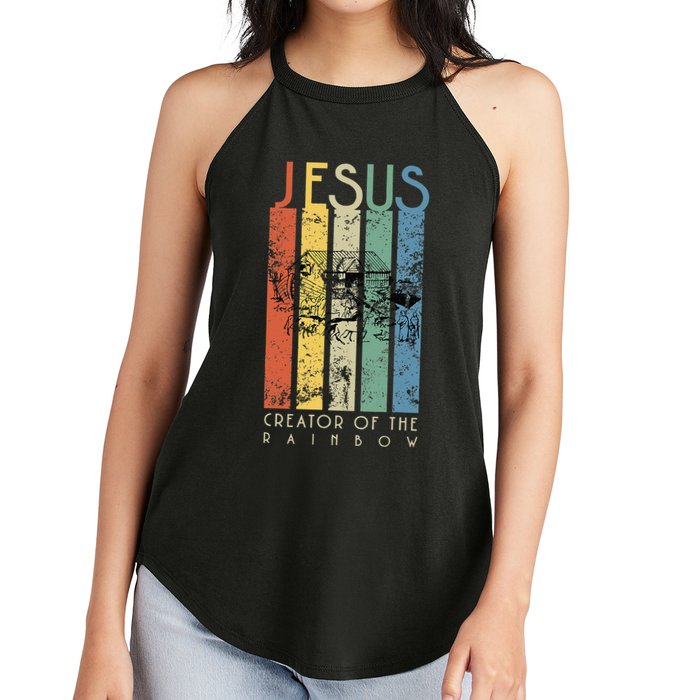 JESUS The Creator Of The Rainbow (Noah And The Ark) Women's Perfect Tri Rocker Tank