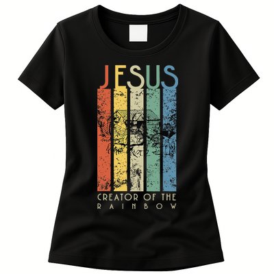 JESUS The Creator Of The Rainbow (Noah And The Ark) Womens T-Shirt