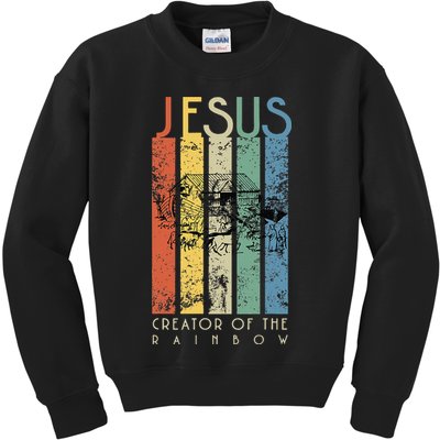 JESUS The Creator Of The Rainbow (Noah And The Ark) Kids Sweatshirt