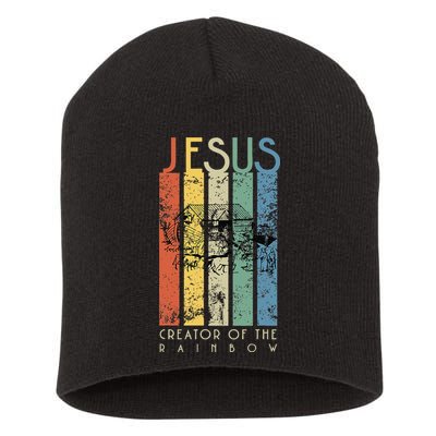 JESUS The Creator Of The Rainbow (Noah And The Ark) Short Acrylic Beanie