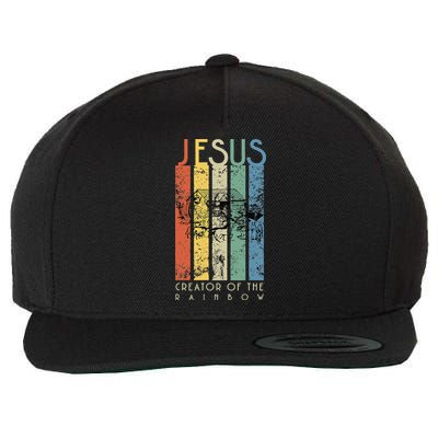 JESUS The Creator Of The Rainbow (Noah And The Ark) Wool Snapback Cap