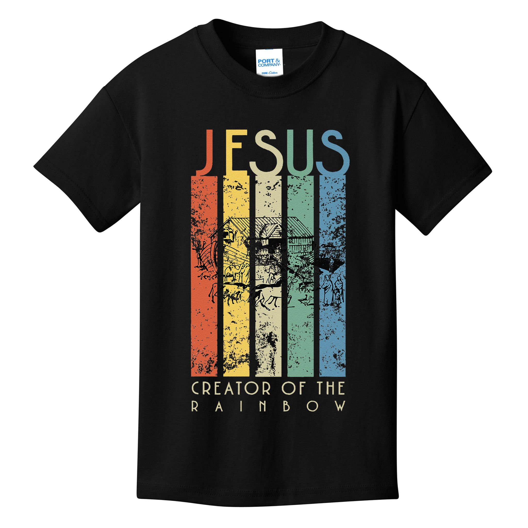 JESUS The Creator Of The Rainbow (Noah And The Ark) Kids T-Shirt