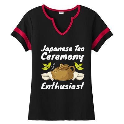 Japanese Tea Ceremony Japan Lover Traditional Matcha Tea Ladies Halftime Notch Neck Tee