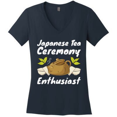 Japanese Tea Ceremony Japan Lover Traditional Matcha Tea Women's V-Neck T-Shirt