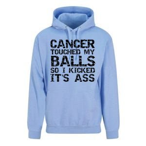 Joke Testicular Cancer Touched My Balls So I Kicked Its Ass Gift Unisex Surf Hoodie