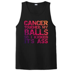 Joke Testicular Cancer Touched My Balls So I Kicked Its Ass Meaningful Gift PosiCharge Competitor Tank