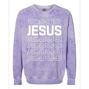 Jesus Trendy Christian Colorblast Crewneck Sweatshirt