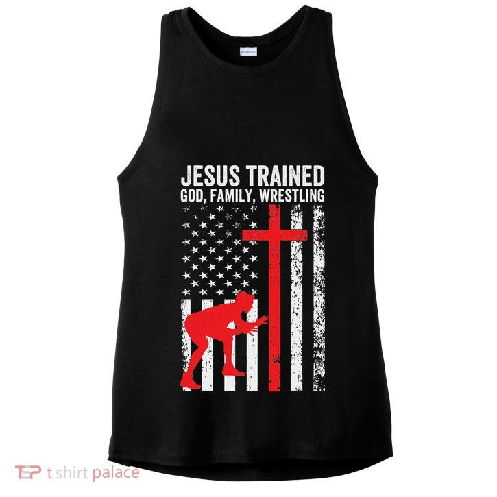 Jesus Trained Christian Wrestler Wrestling Ladies PosiCharge Tri-Blend Wicking Tank