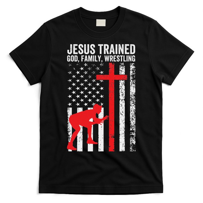 Jesus Trained Christian Wrestler Wrestling T-Shirt