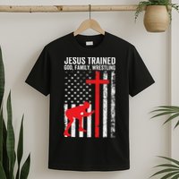 Jesus Trained Christian Wrestler Wrestling T-Shirt