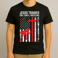 Jesus Trained Christian Wrestler Wrestling T-Shirt