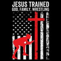 Jesus Trained Christian Wrestler Wrestling T-Shirt