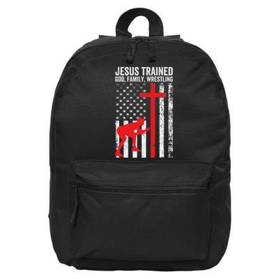 Jesus Trained Christian Wrestler Wrestling 16 in Basic Backpack
