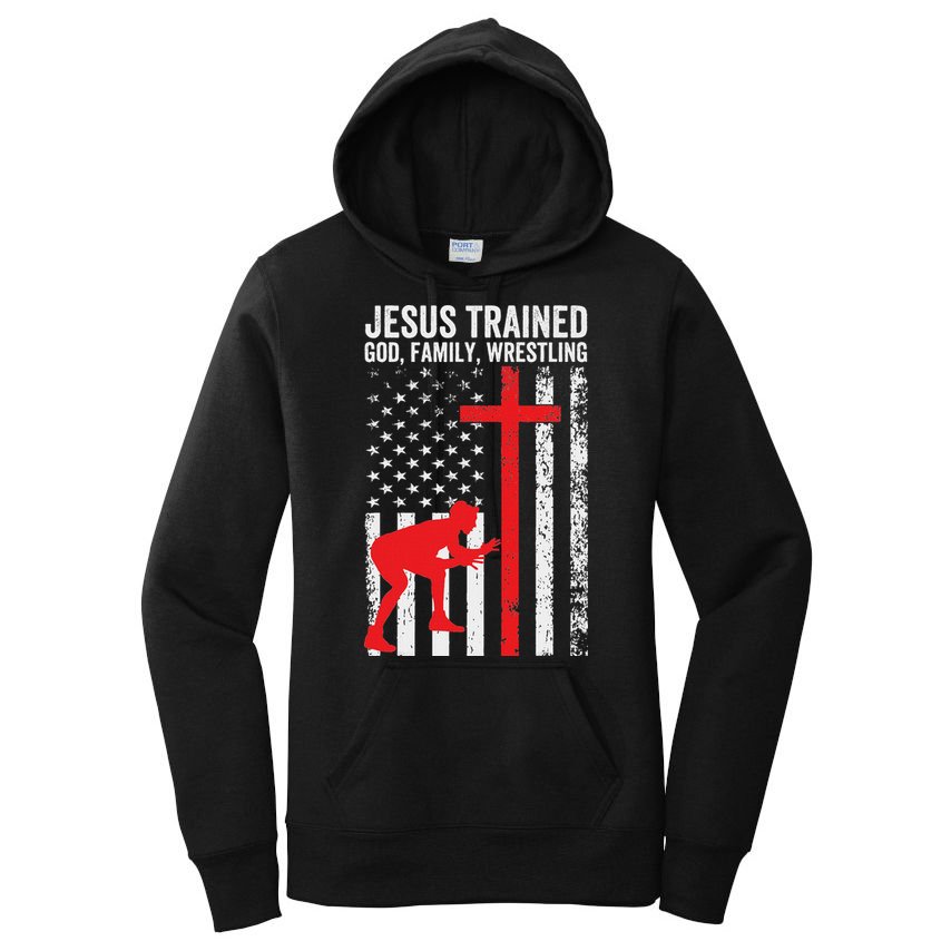 Jesus Trained Christian Wrestler Wrestling Women's Pullover Hoodie