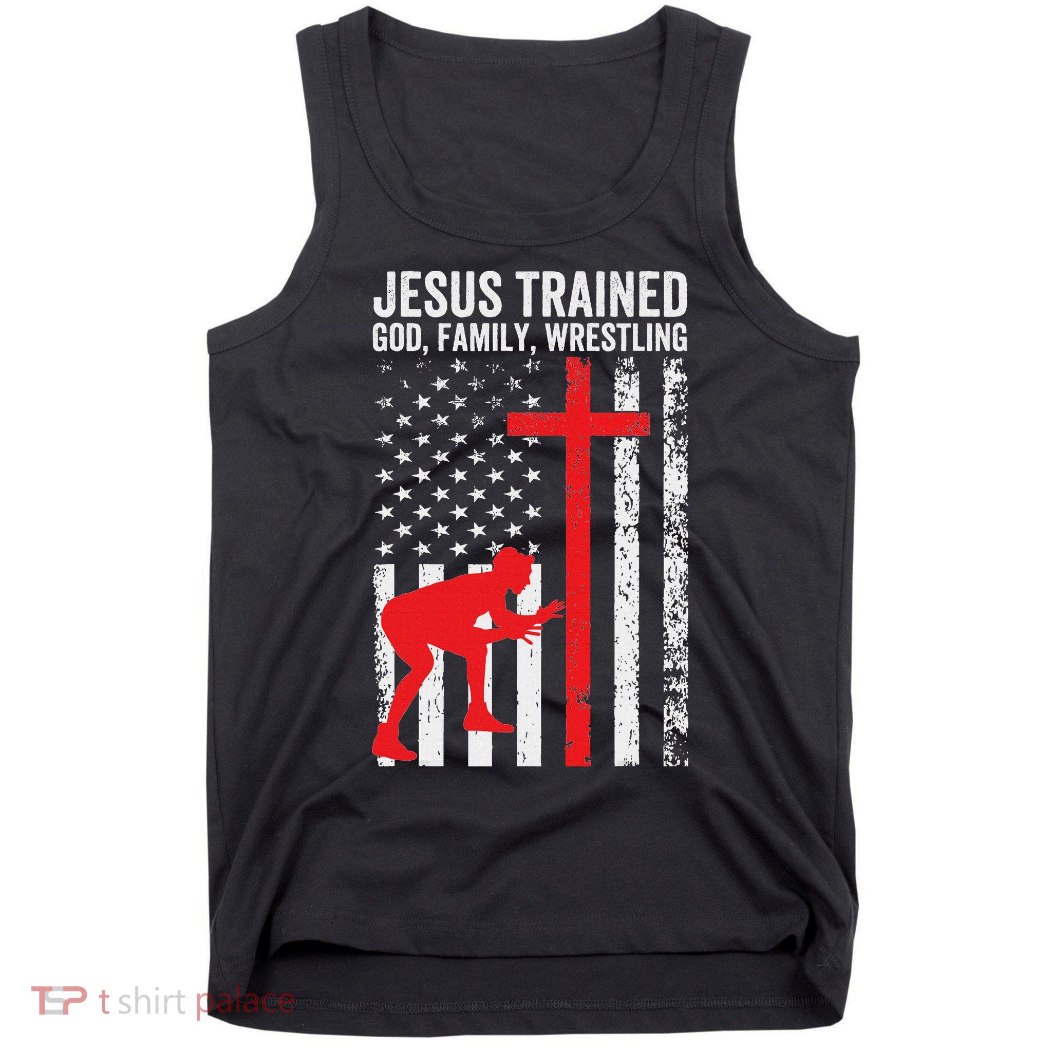 Jesus Trained Christian Wrestler Wrestling Tank Top